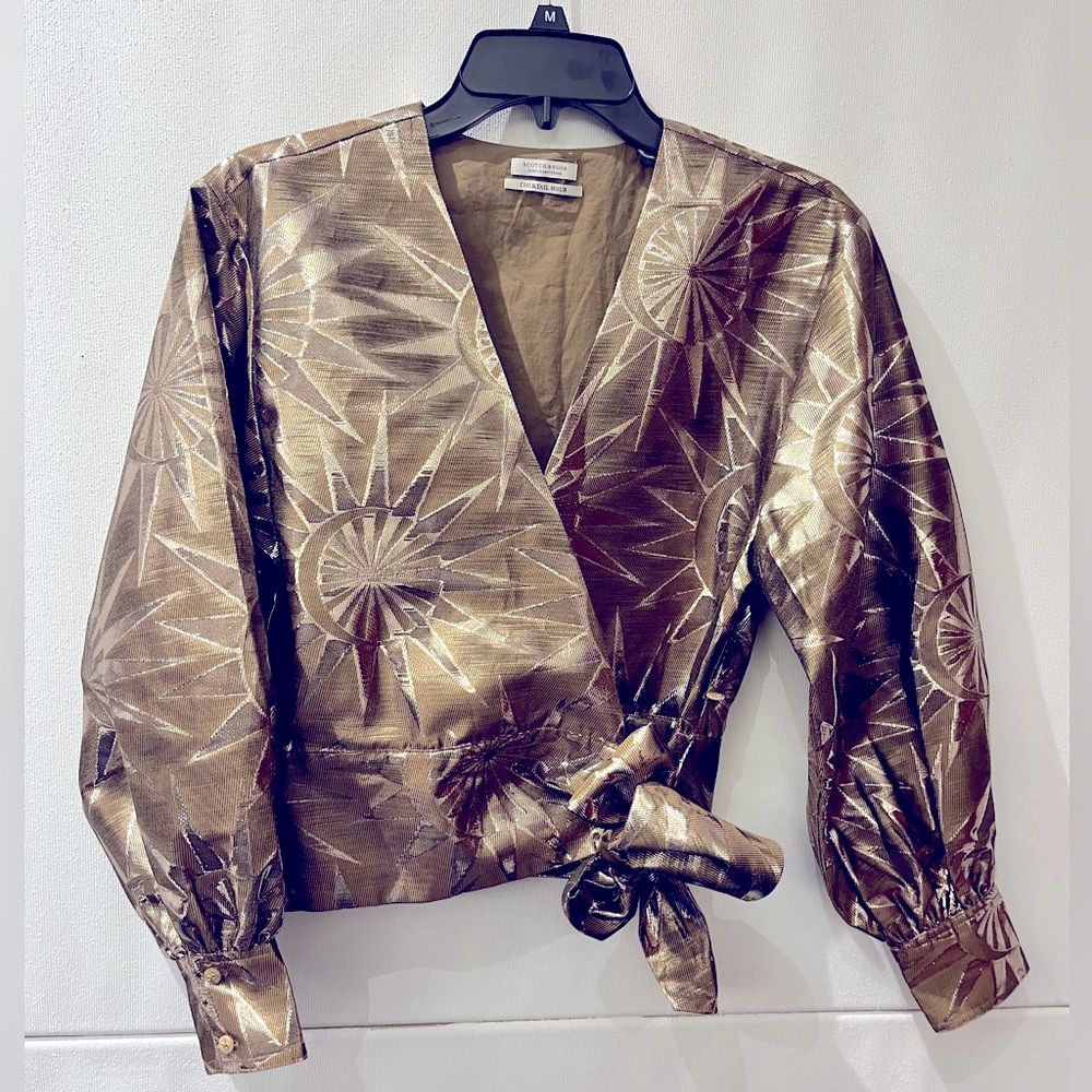 NWT Scotch & Soda cocktail hour jacket metallic sun burst design size XS